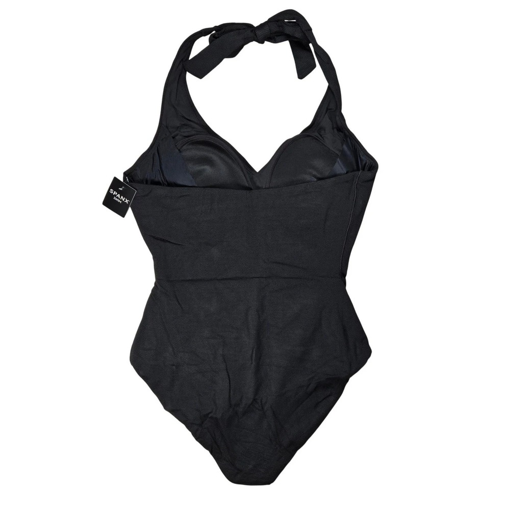 Spanx Pique‎ Shaping Halter One-Piece Swimsuit Very Black XL - Picture 4 of 9